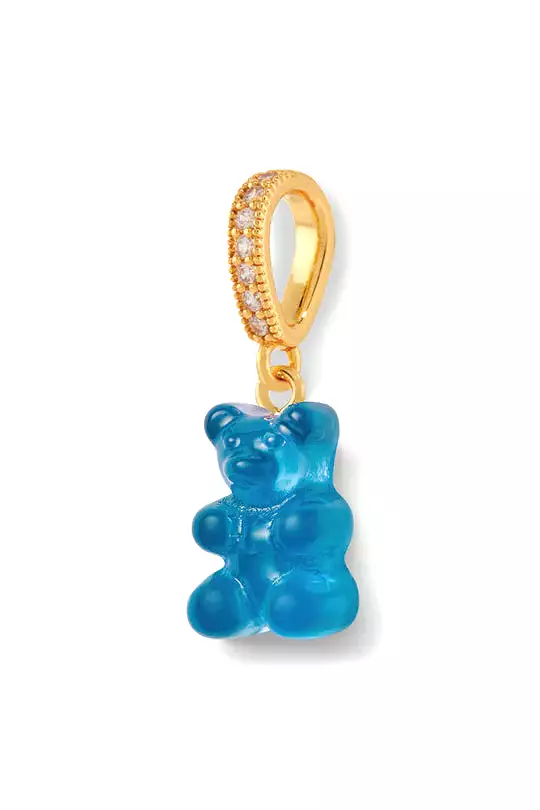 Nostalgia Bear Translucent Pendant, Pave Gold Connector