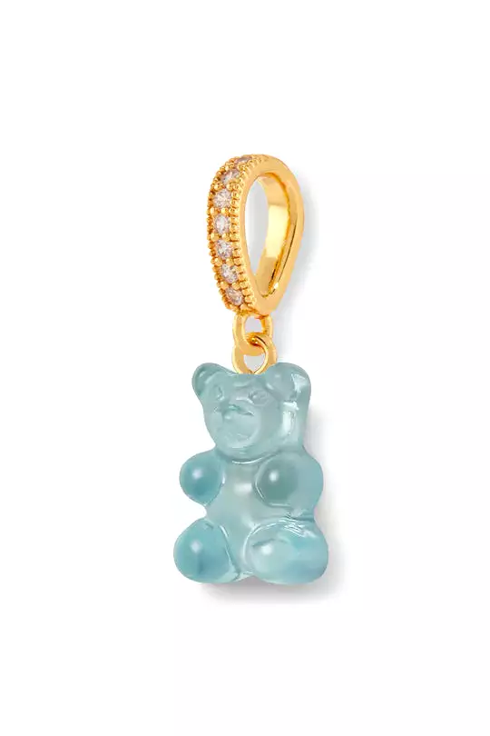 Nostalgia Bear Translucent Pendant, Pave Gold Connector