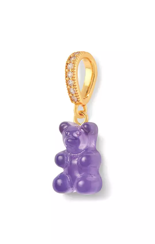 Nostalgia Bear Translucent Pendant, Pave Gold Connector