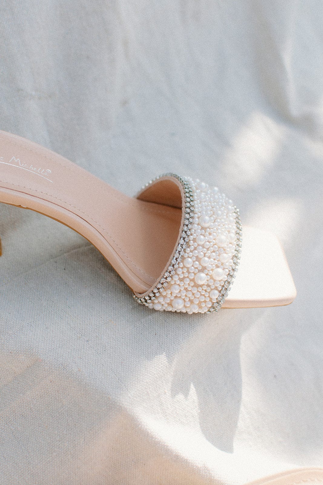 Nude Beaded Pearl Heels