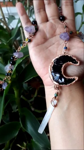 Obsidian Amethyst Necklace