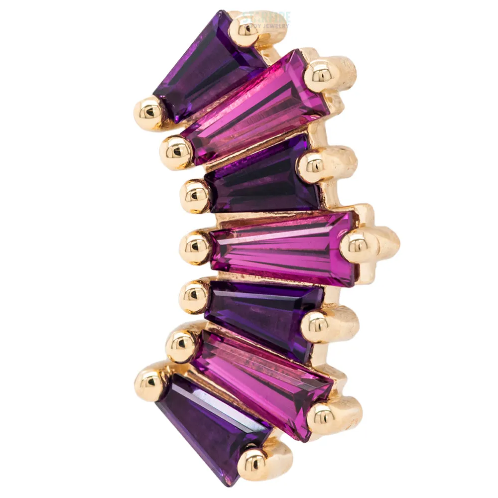 Oceane 7 Threaded End in Gold with Amethyst & Rhodolite