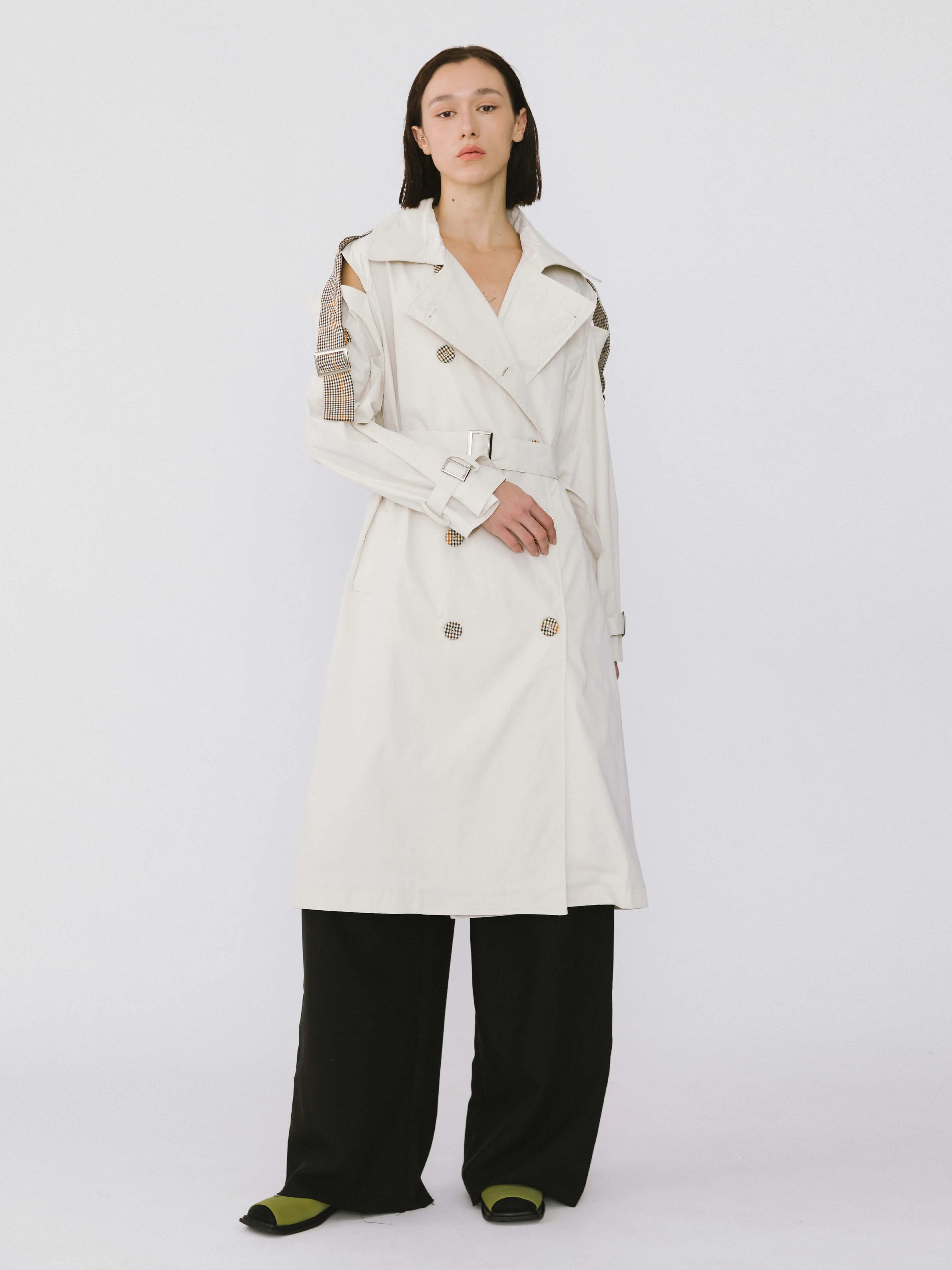 Off The Shoulder Trench Coat