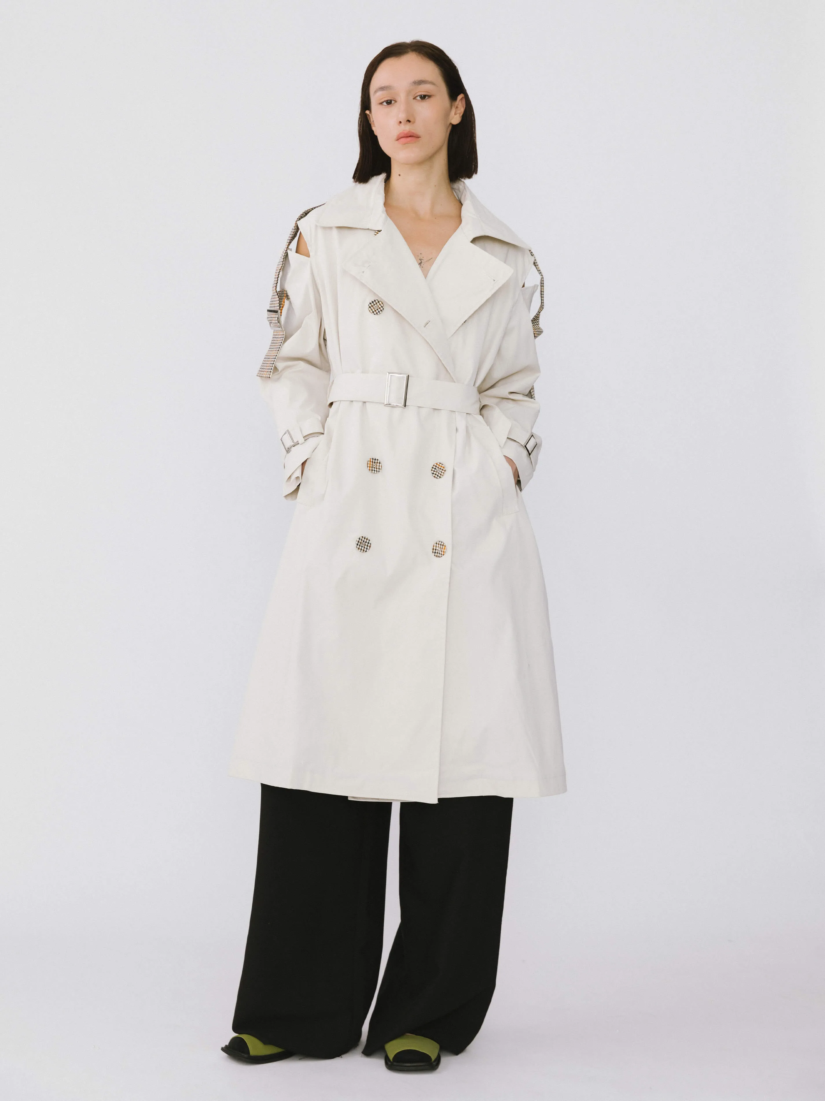 Off The Shoulder Trench Coat