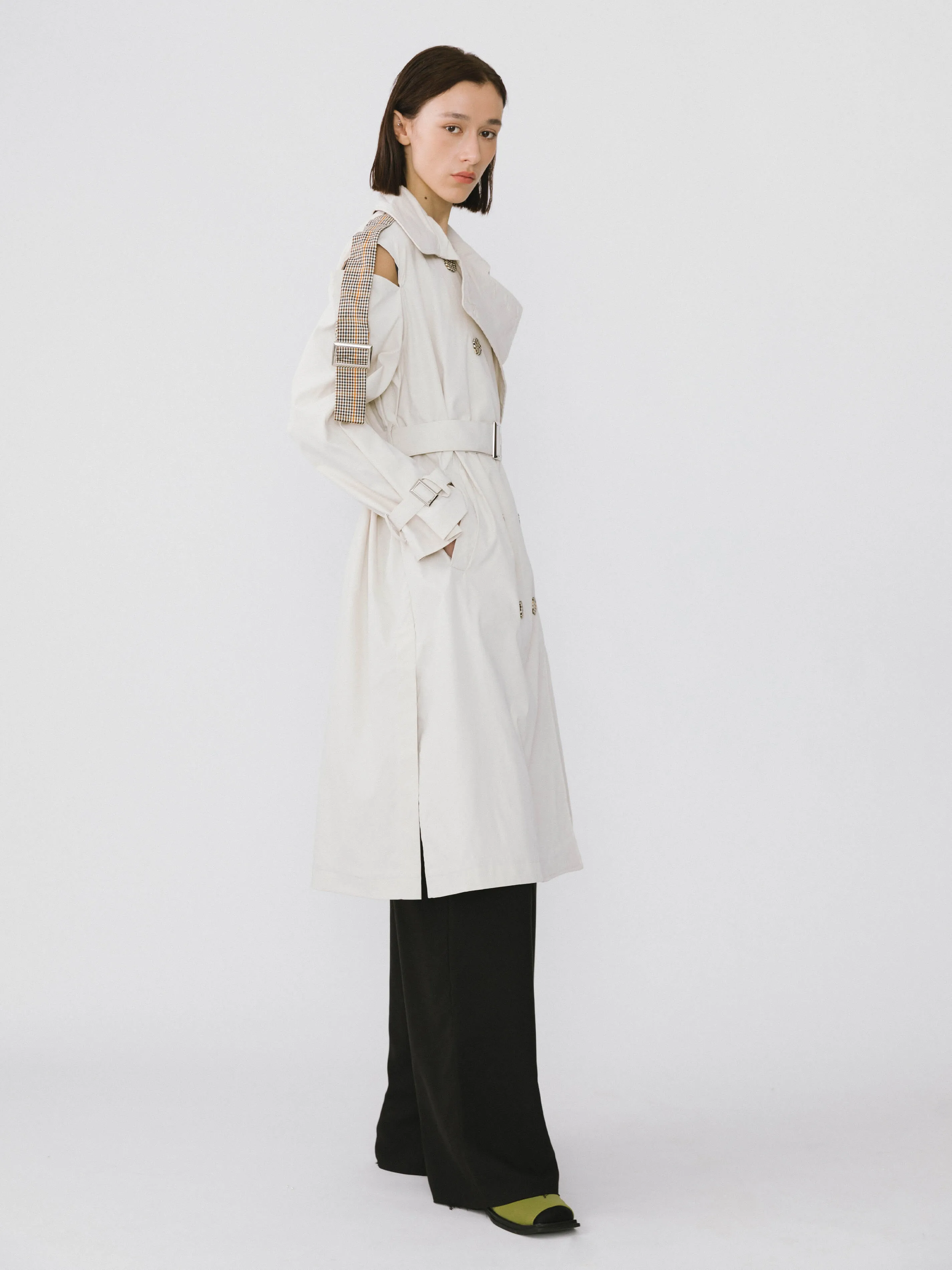 Off The Shoulder Trench Coat