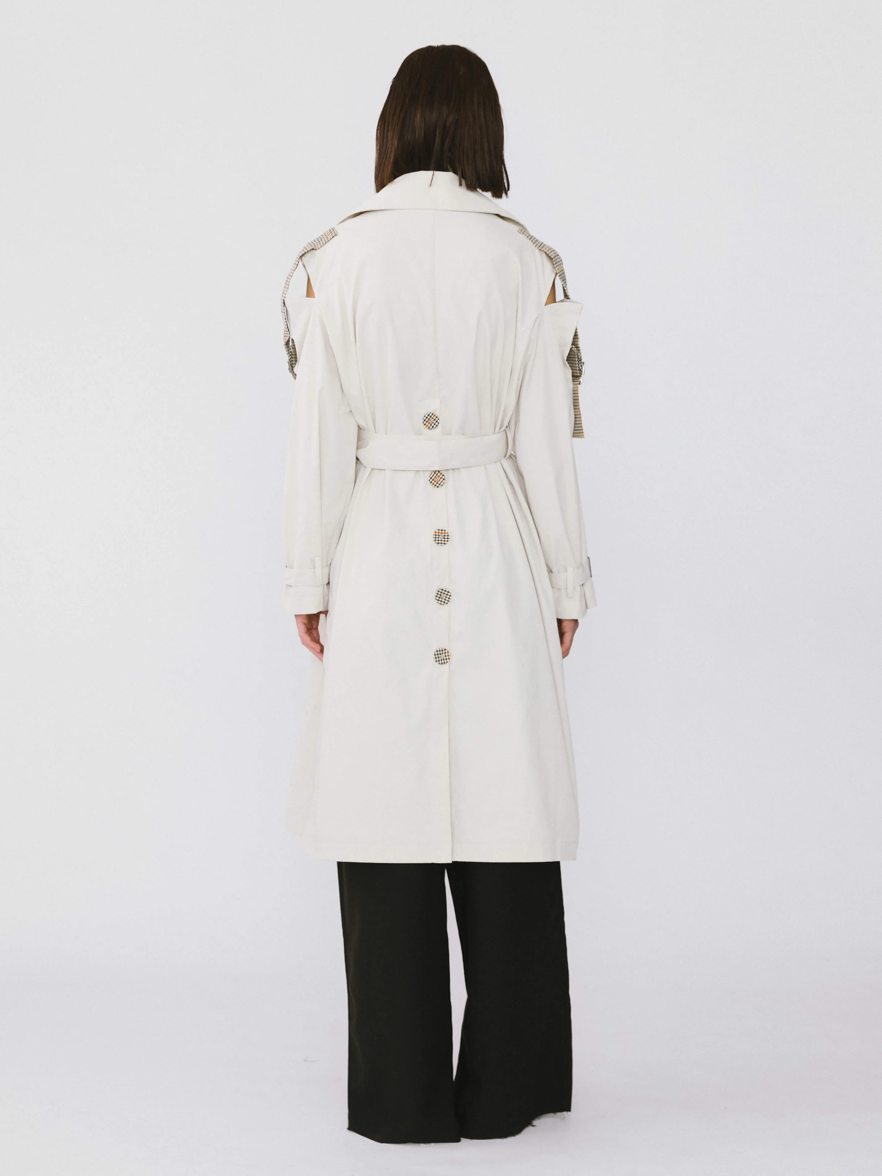 Off The Shoulder Trench Coat