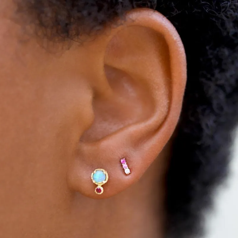 Opal Ruby Studs