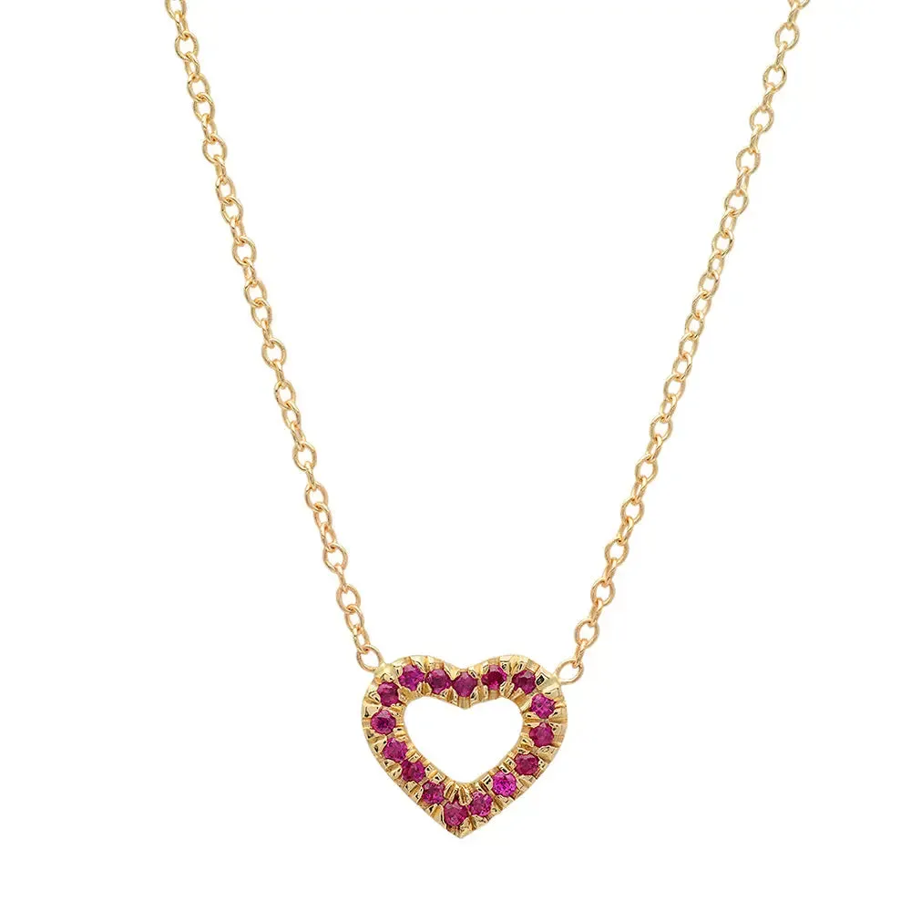 Open Heart Ruby Necklace