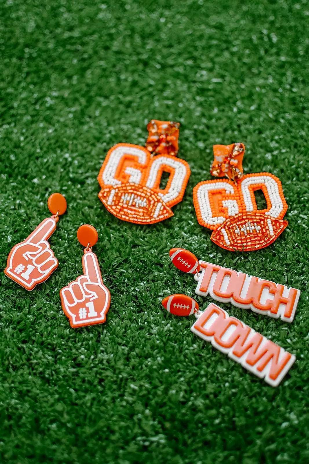 Orange Touchdown Drops Earrings