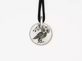 Owl Charm Pendant in Sterling Silver