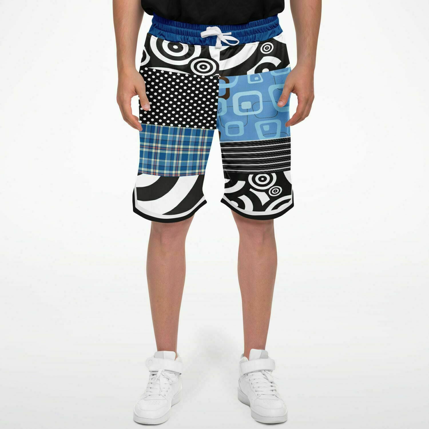 Pacific Palisades Patchwork Plaid Basketball Shorts