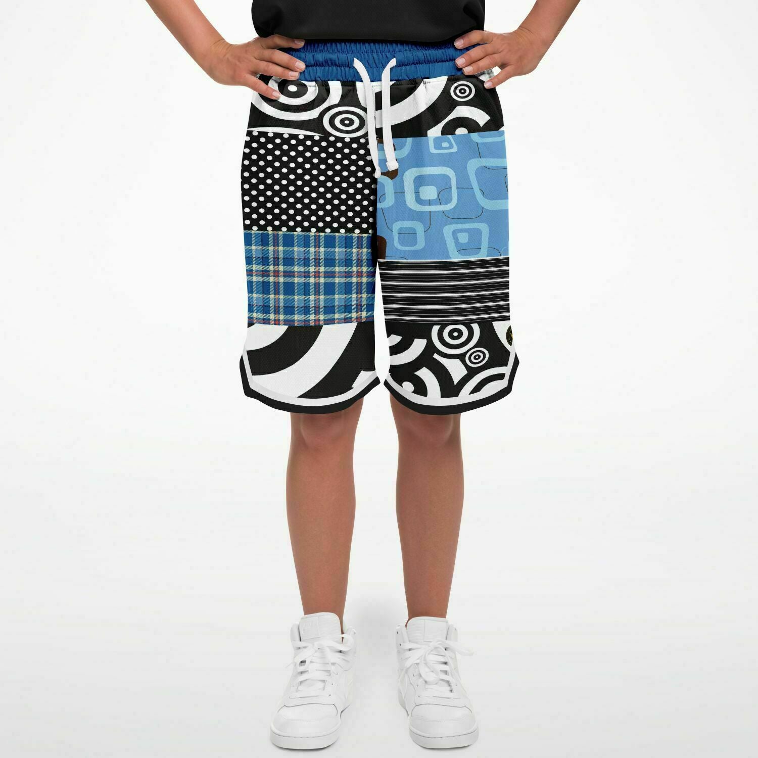 Pacific Palisades Patchwork Plaid Basketball Shorts