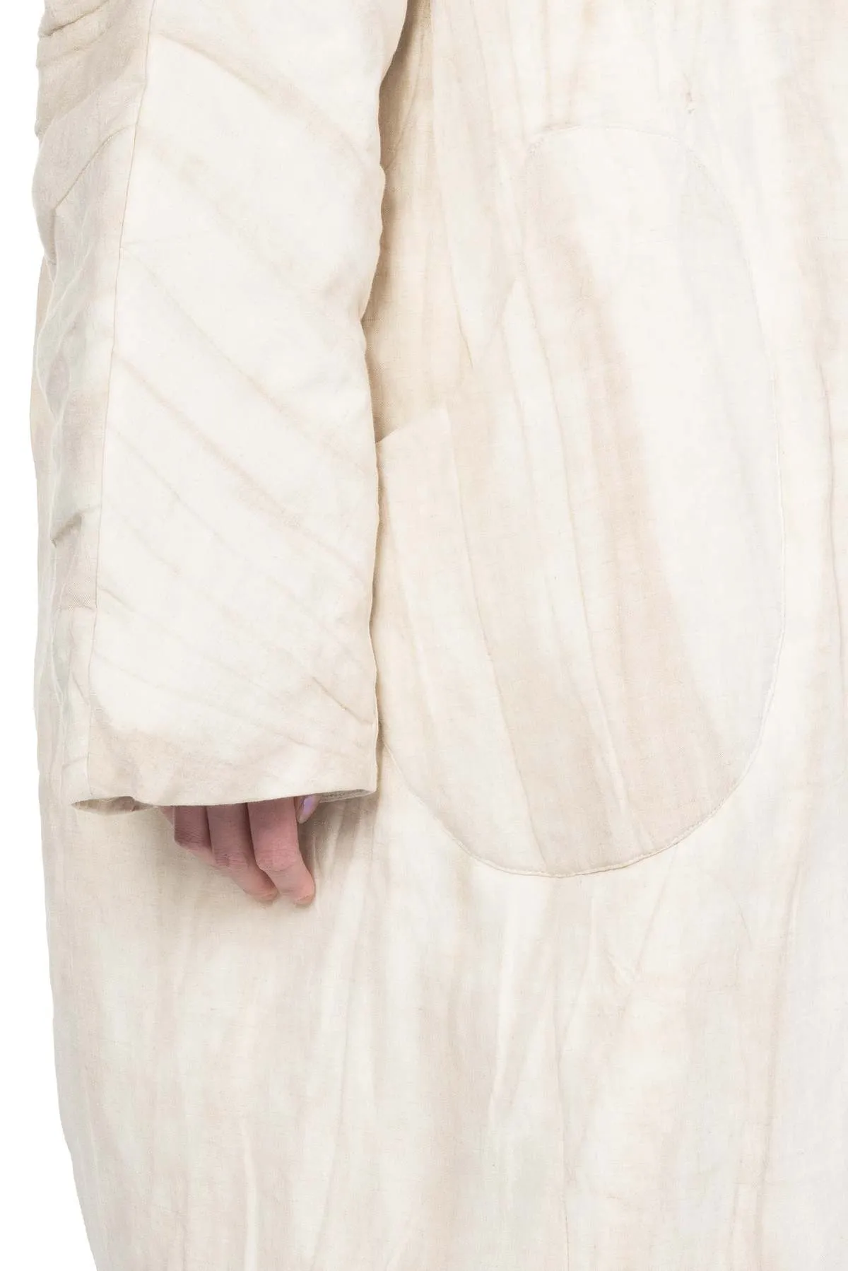 Padded Long Coat - Ivory White