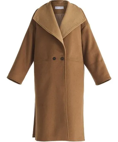 Paisie Women's Two-Tone Double Breasted Wool Blend Coat In Brown