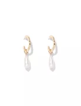 Pamela Pearl Hoop Earrings