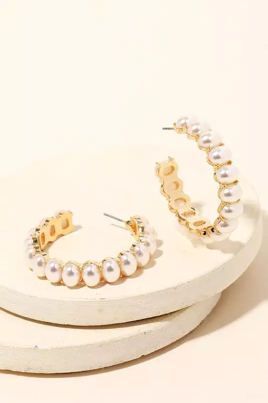 Pearl Hoop Earrings