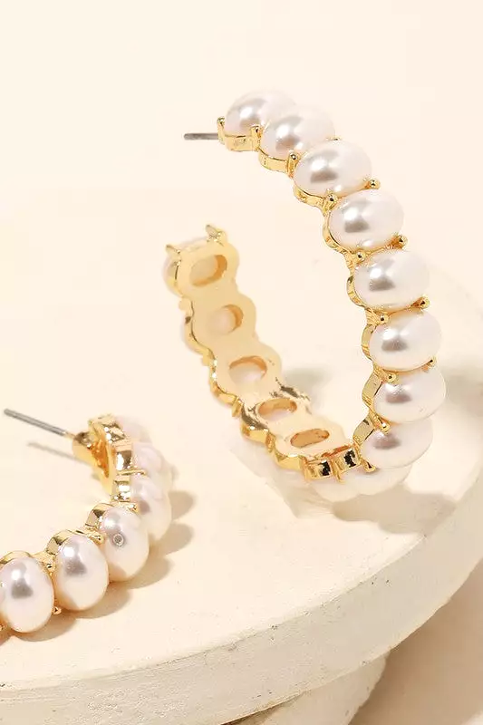 Pearl Hoop Earrings