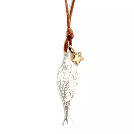 Pesci Che Volano Baccala Fish Sterling Silver Pendant