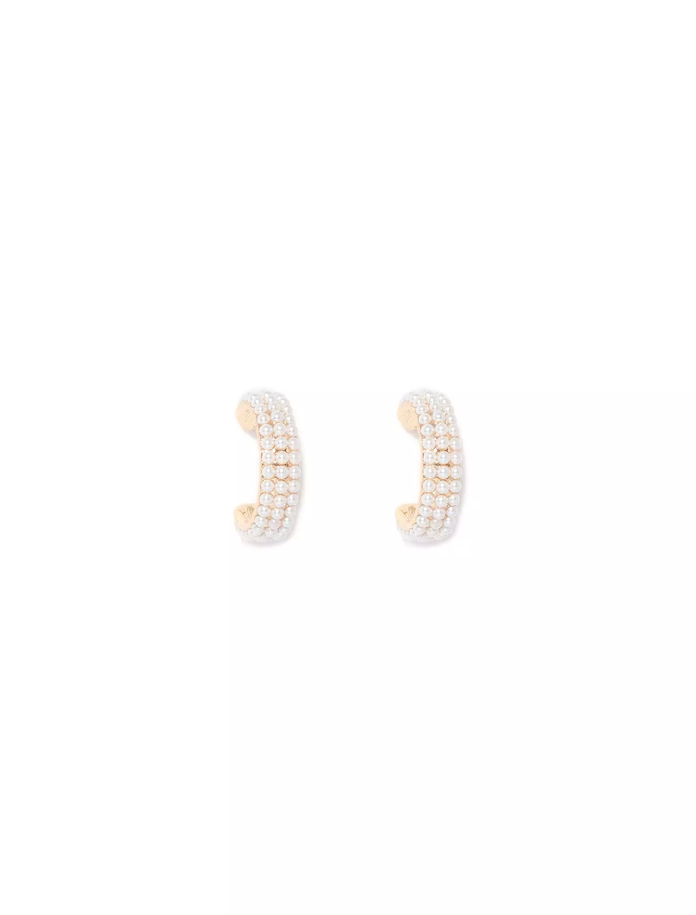 Prue Small Pearl Hoop Earrings