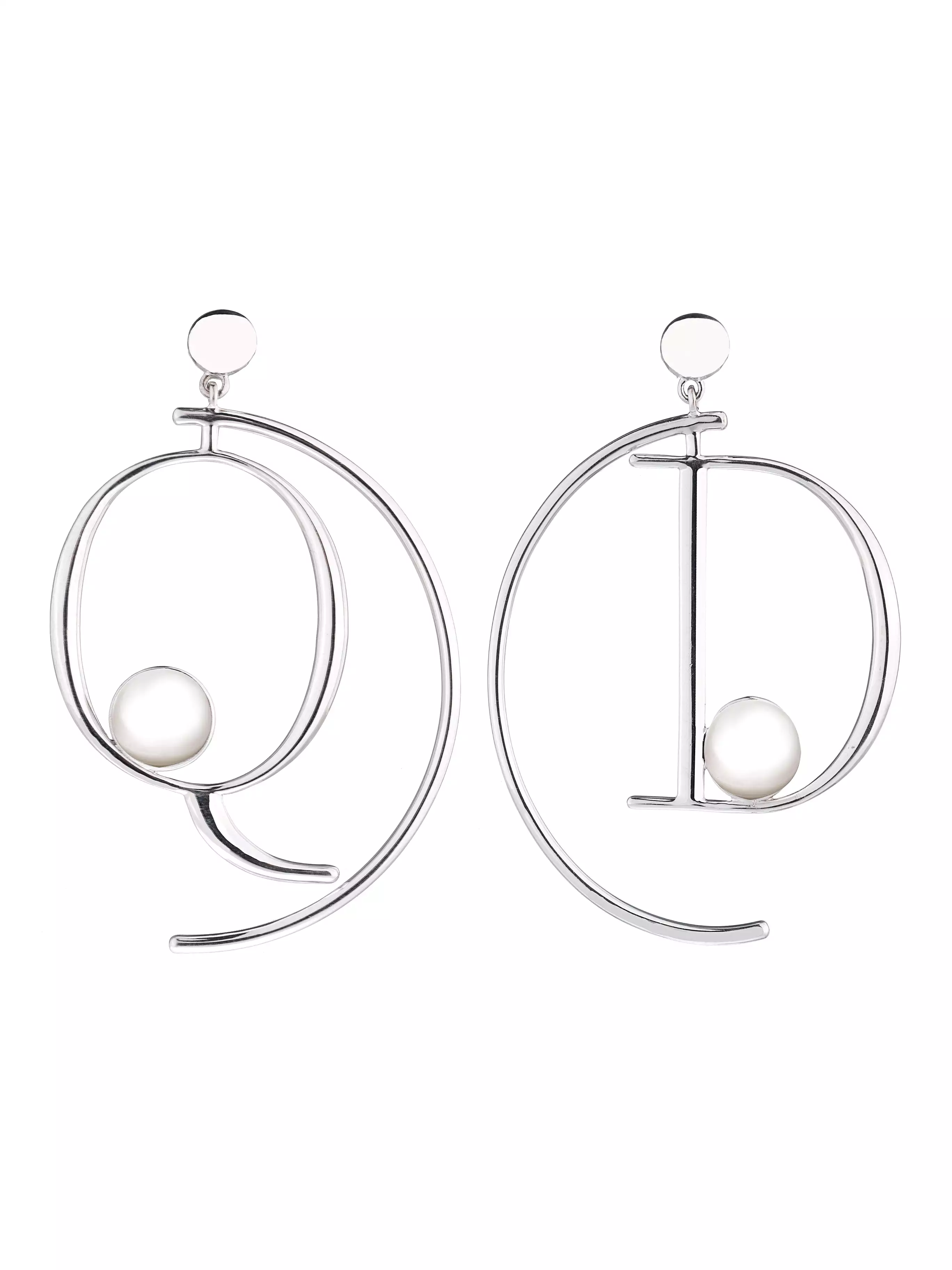 Q+D HALF HOOP EARRINGS SILVER