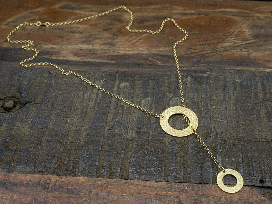 Radiant Circles Lariat, Gold