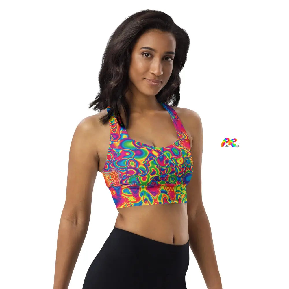 Radiant Hue Rave Longline Sports Bra