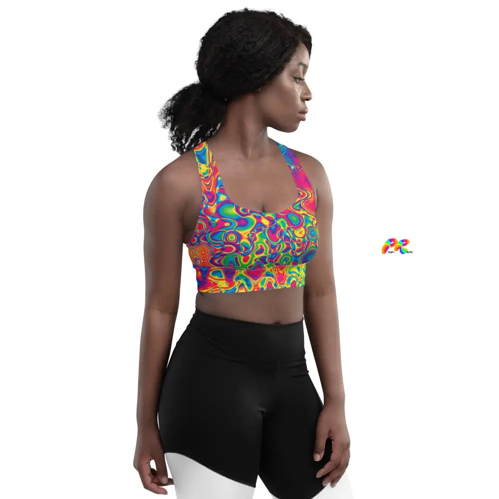 Radiant Hue Rave Longline Sports Bra