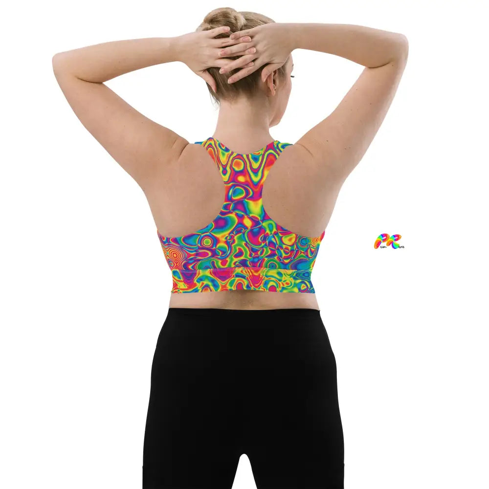 Radiant Hue Rave Longline Sports Bra