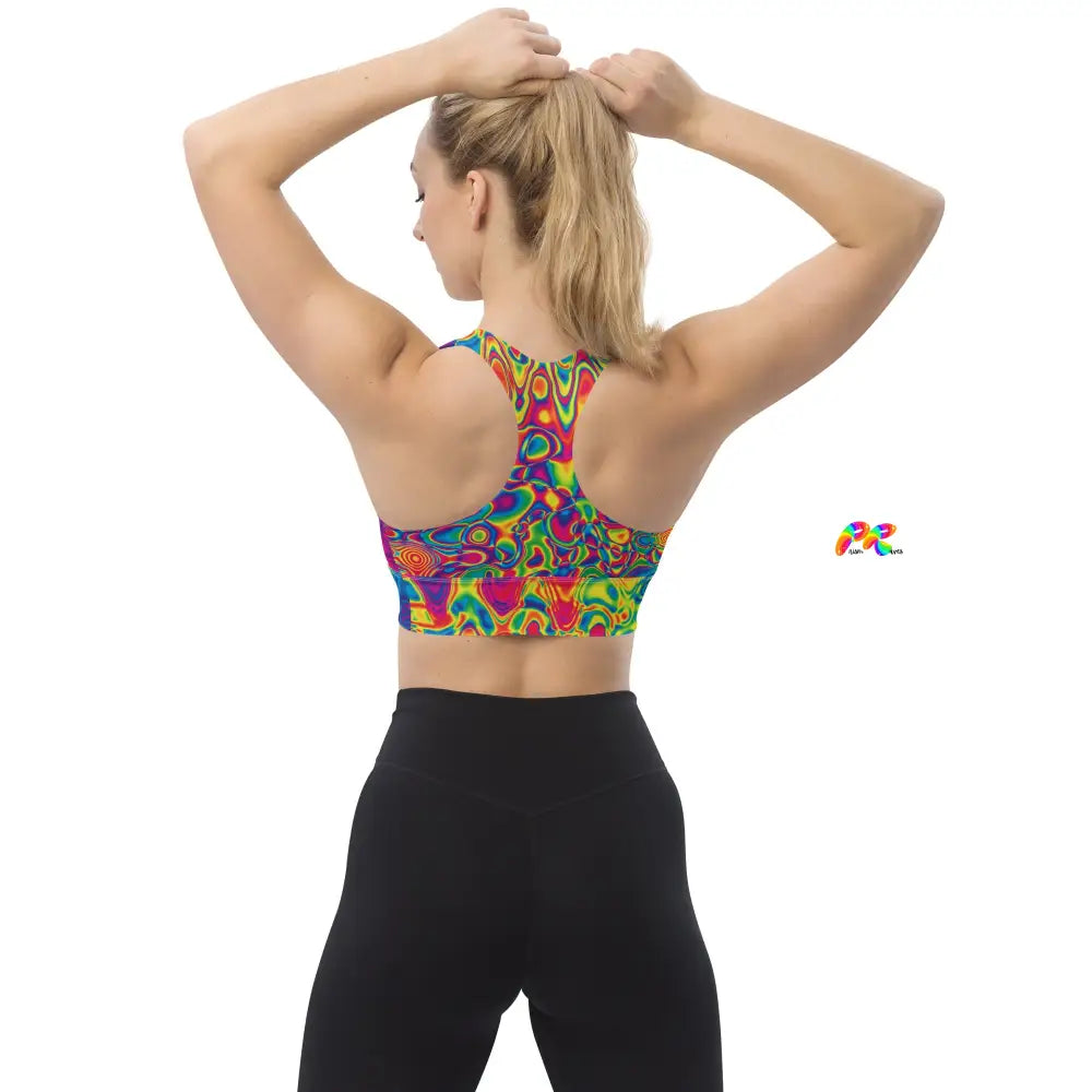 Radiant Hue Rave Longline Sports Bra