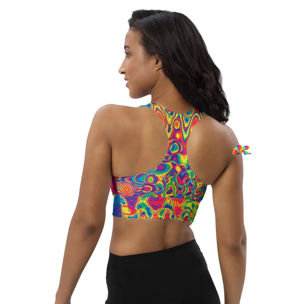 Radiant Hue Rave Longline Sports Bra