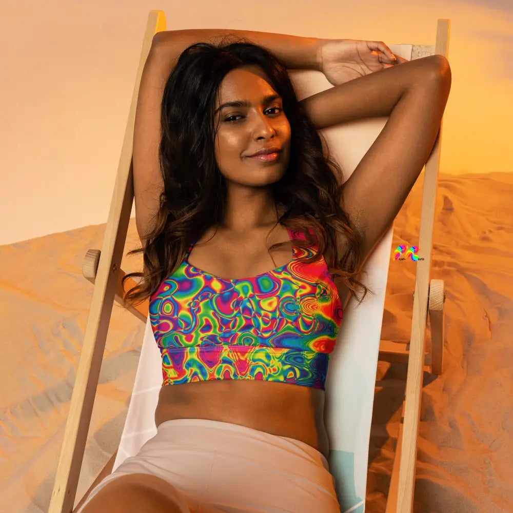 Radiant Hue Rave Longline Sports Bra