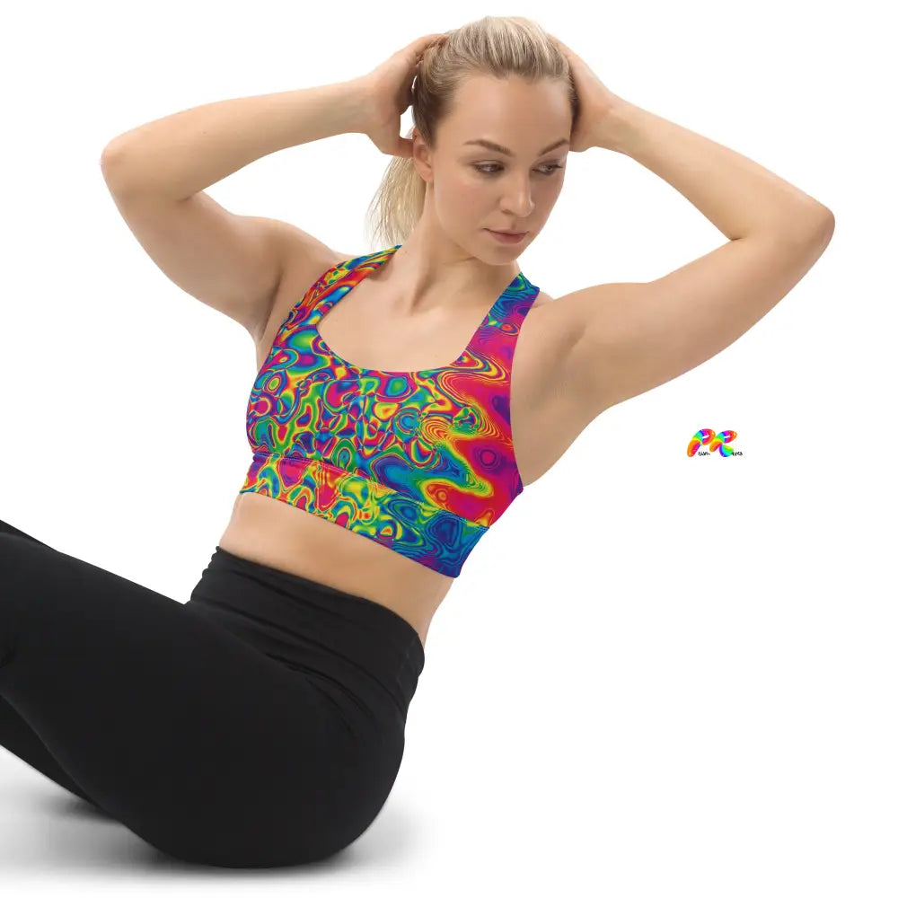 Radiant Hue Rave Longline Sports Bra