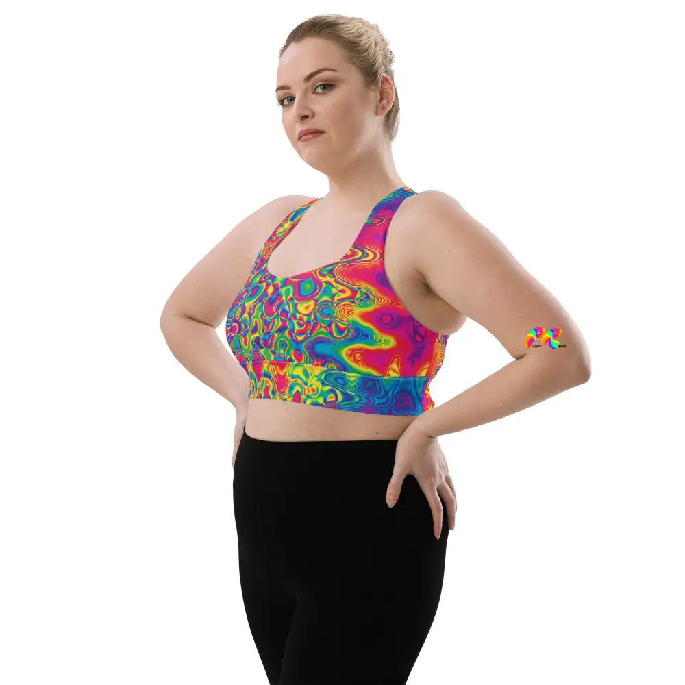 Radiant Hue Rave Longline Sports Bra