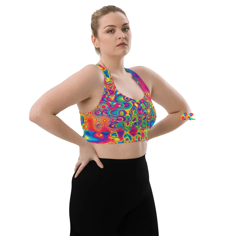 Radiant Hue Rave Longline Sports Bra