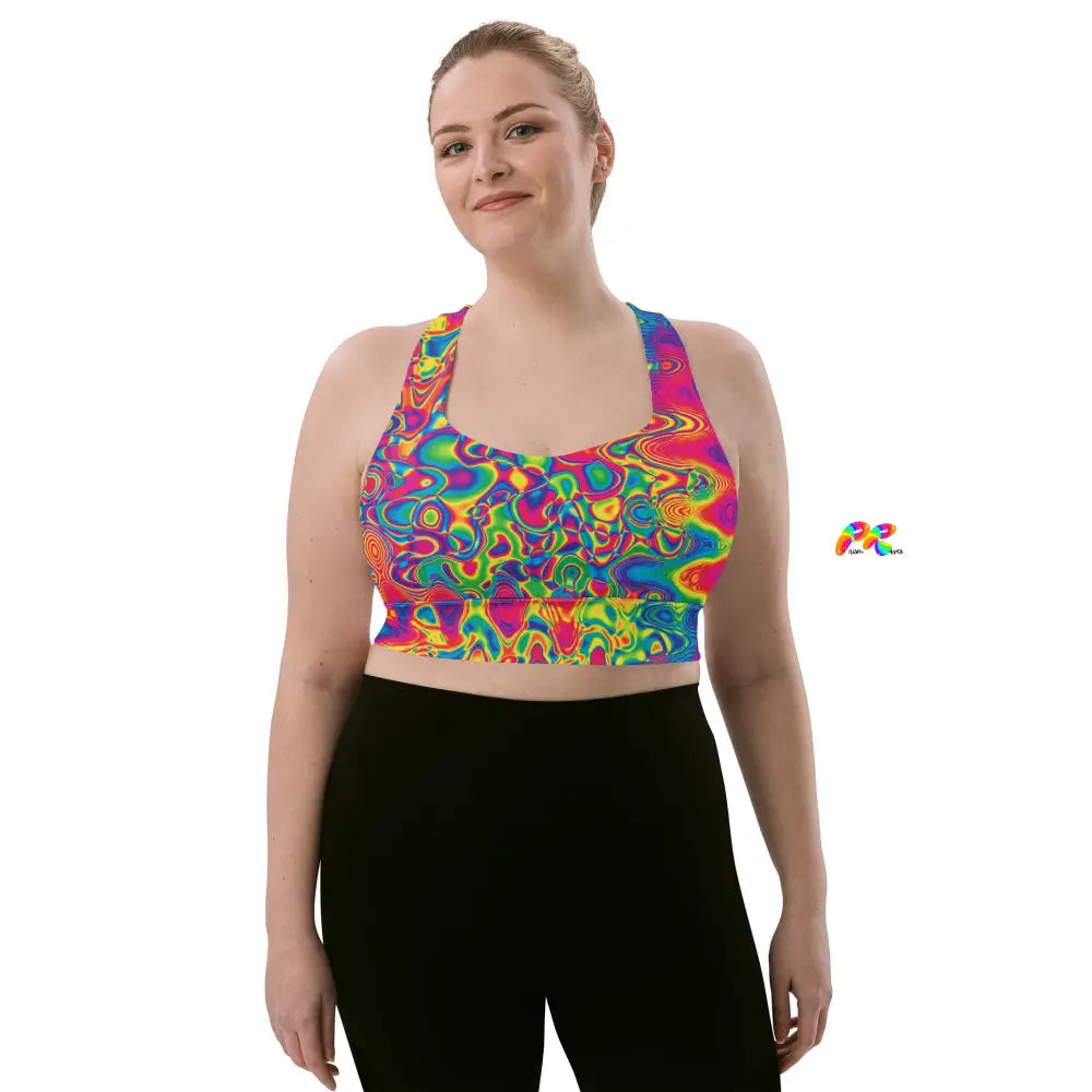 Radiant Hue Rave Longline Sports Bra