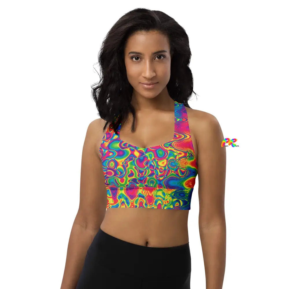 Radiant Hue Rave Longline Sports Bra