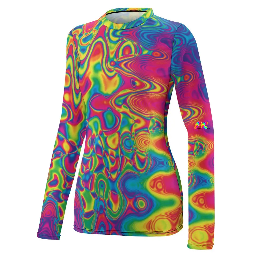 Radiant Hue Rave Shirt Long Sleeve, Lightweight With Thumbholes