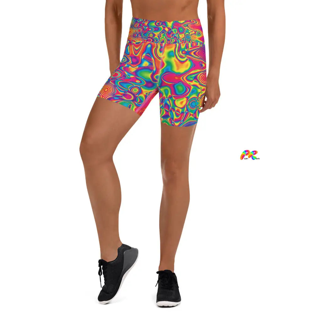 Radiant Hue Rave Yoga Shorts