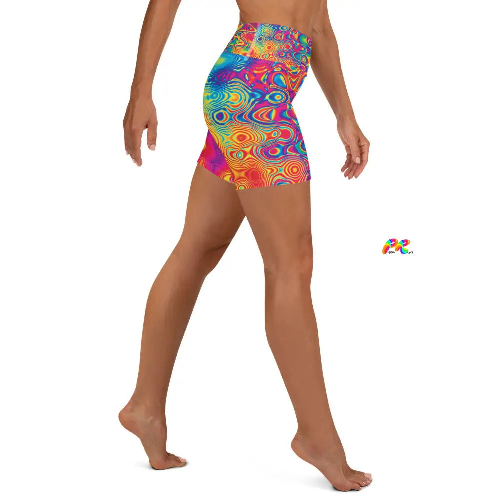 Radiant Hue Rave Yoga Shorts