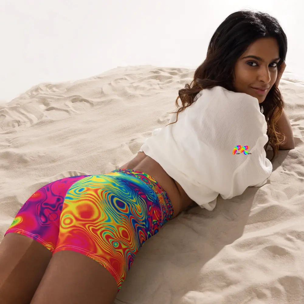 Radiant Hue Rave Yoga Shorts