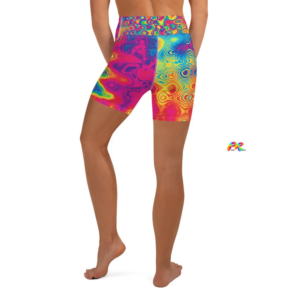 Radiant Hue Rave Yoga Shorts