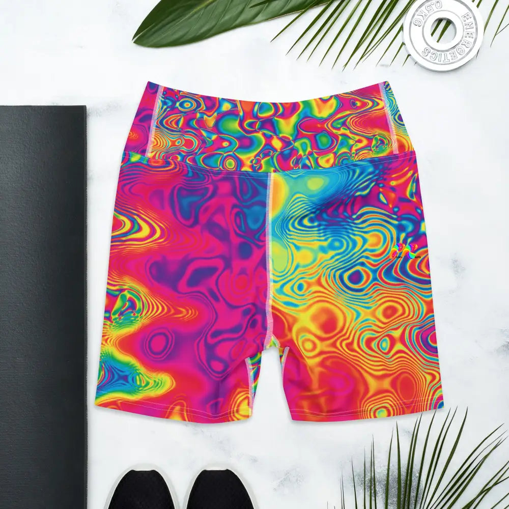 Radiant Hue Rave Yoga Shorts