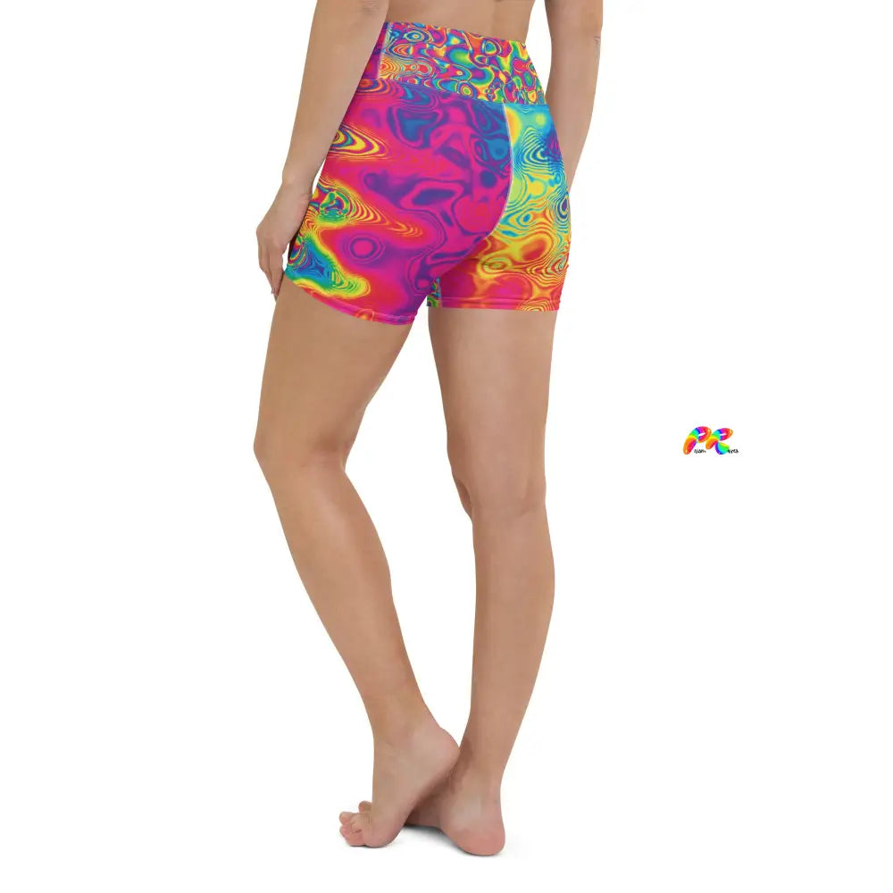 Radiant Hue Rave Yoga Shorts