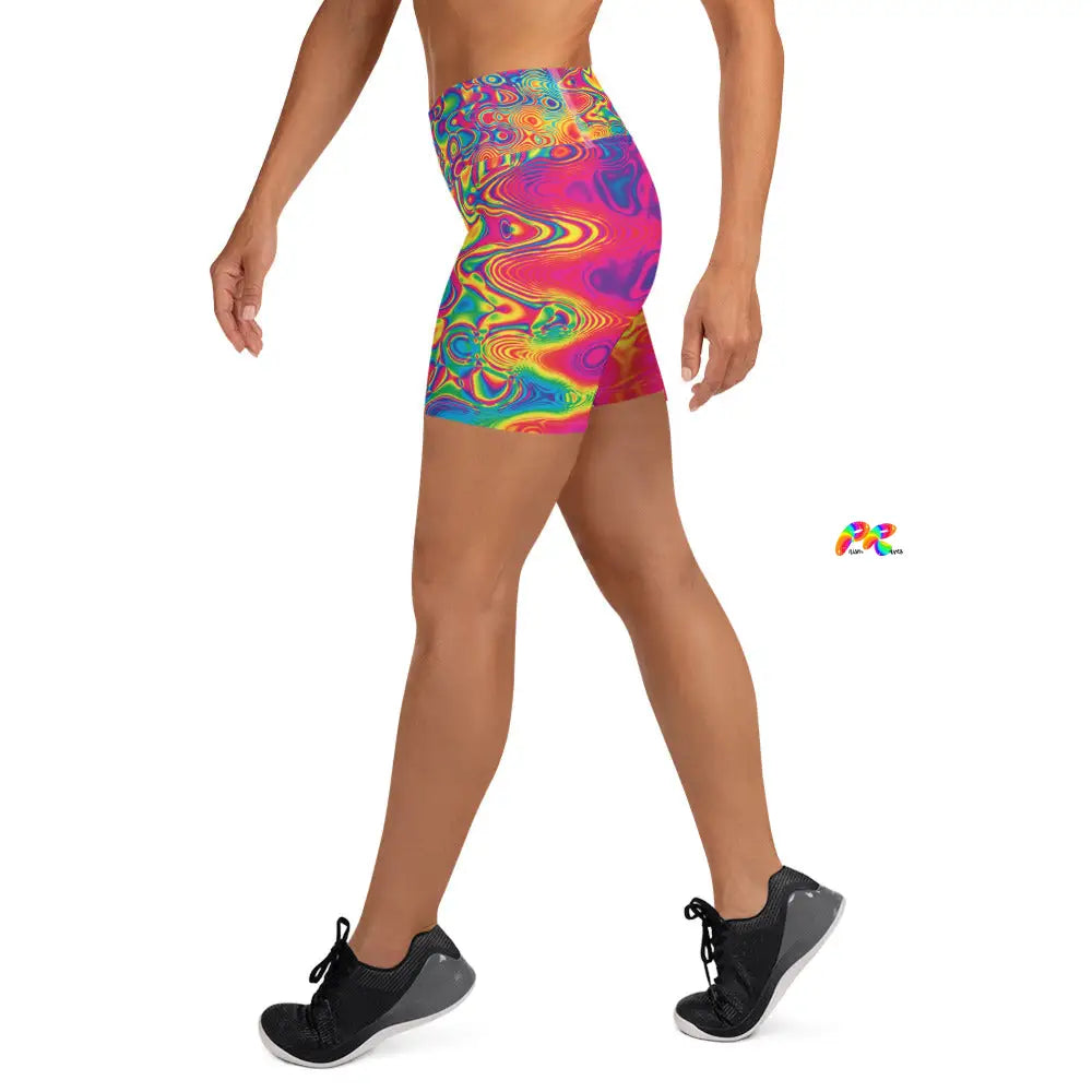 Radiant Hue Rave Yoga Shorts