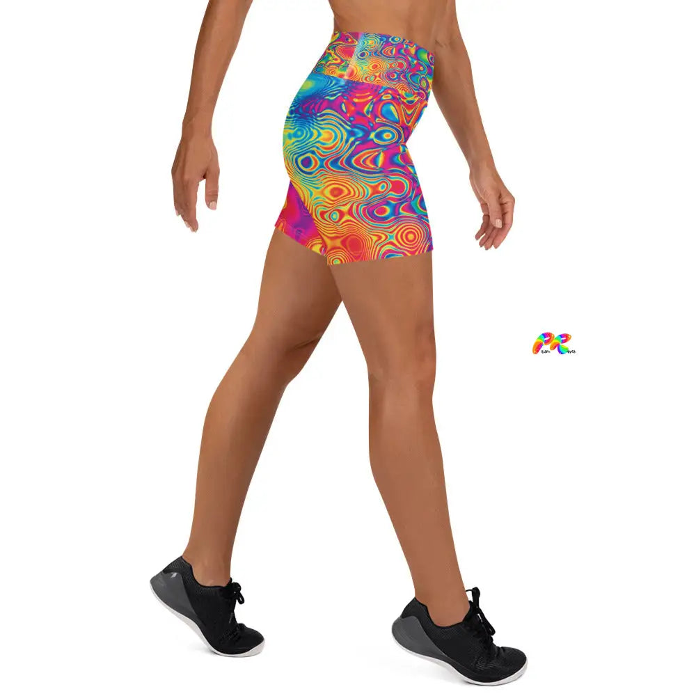 Radiant Hue Rave Yoga Shorts