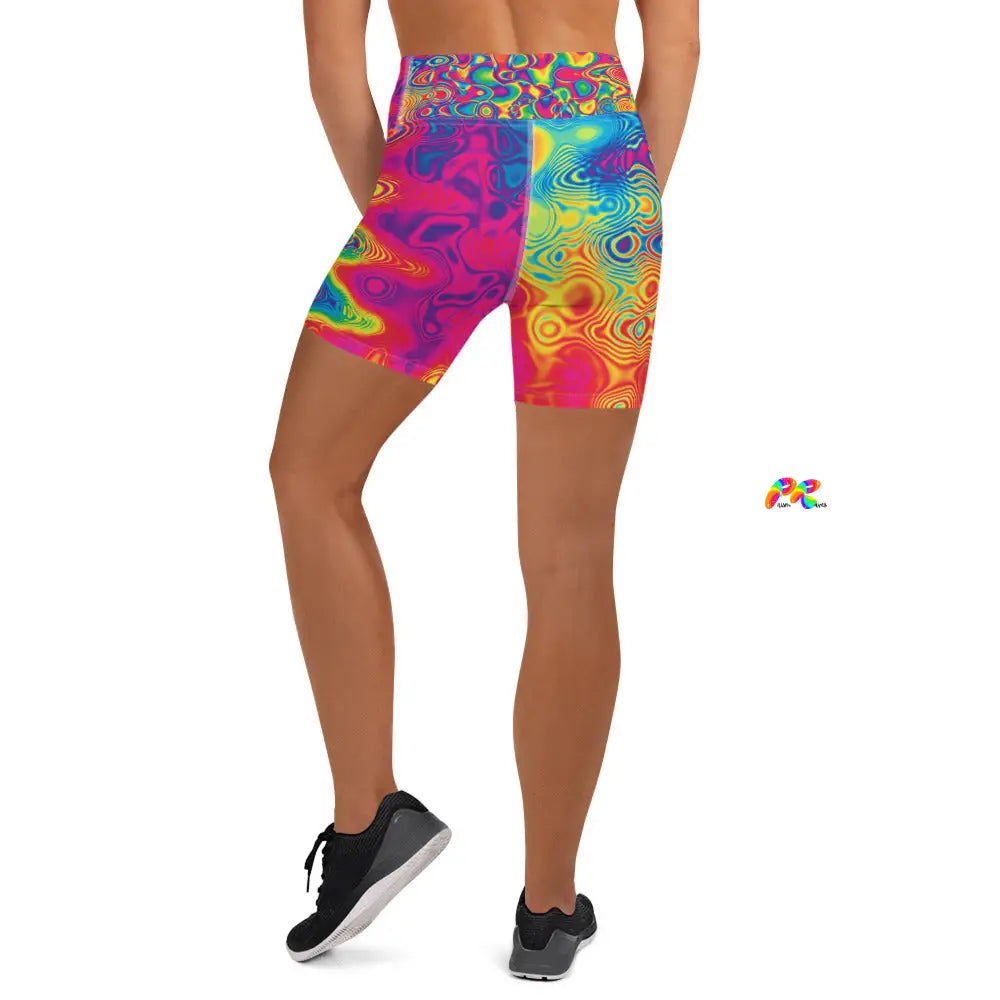 Radiant Hue Rave Yoga Shorts