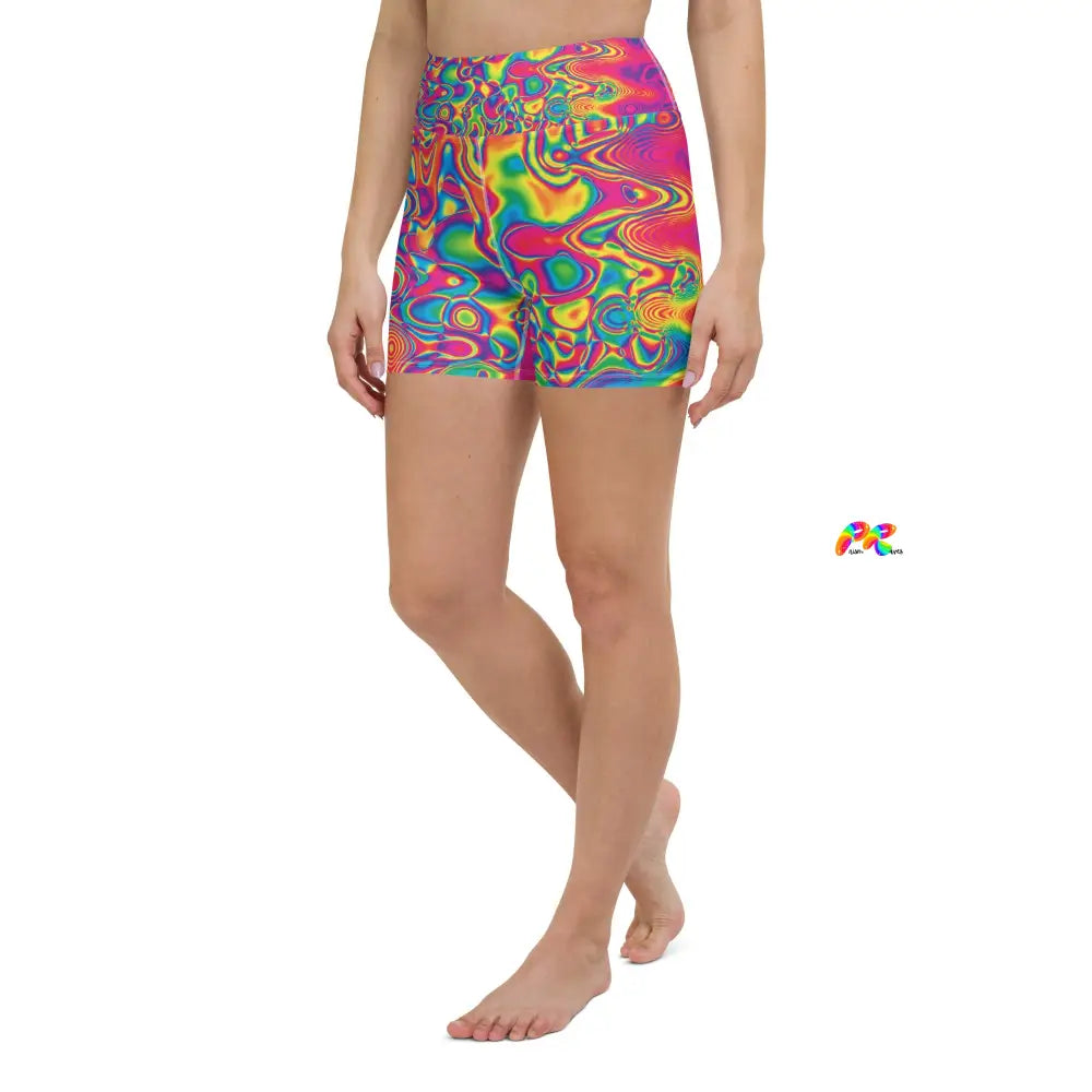 Radiant Hue Rave Yoga Shorts