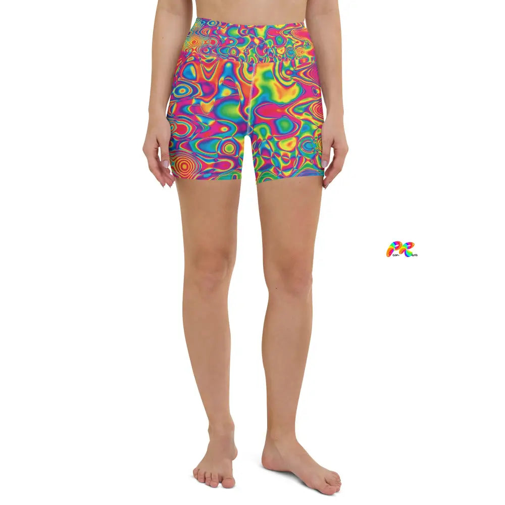 Radiant Hue Rave Yoga Shorts