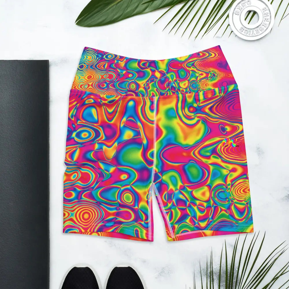 Radiant Hue Rave Yoga Shorts