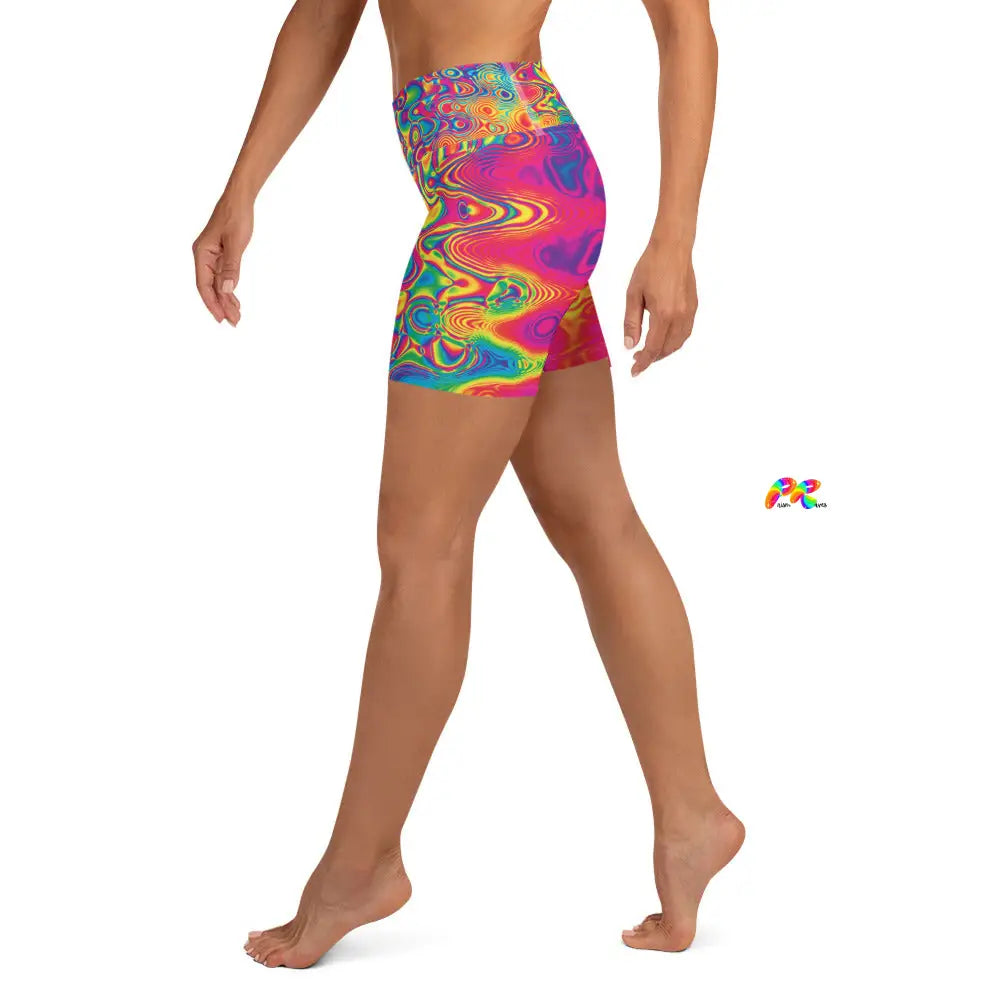 Radiant Hue Rave Yoga Shorts